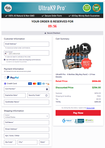 UltraK9 Pro order page