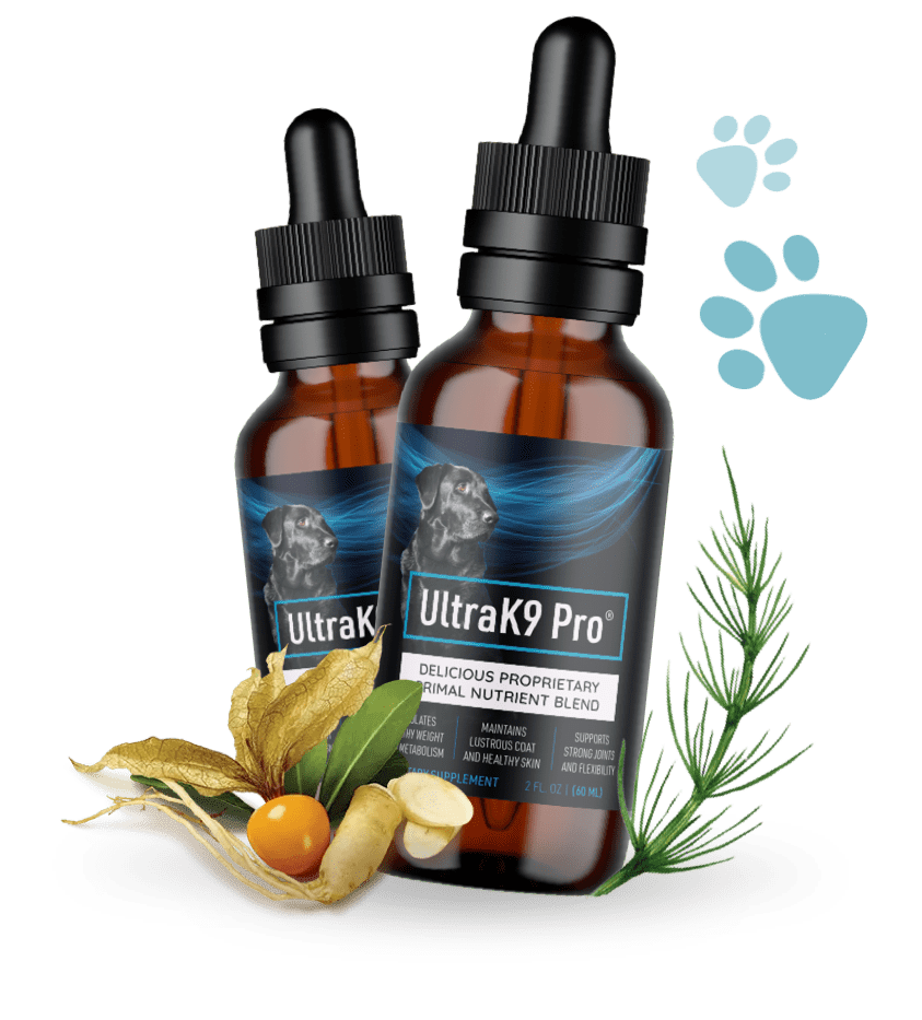 UltraK9 Pro twin bottles with ingredients